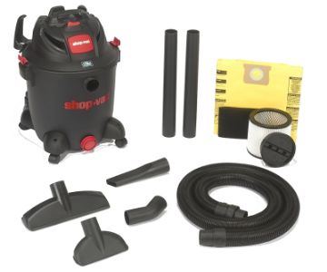 Shop-Vac 8251205 Wet/Dry Vacuum, 12 gal Vacuum, 140 cfm Air, Cartridge, Disposable Filter, 5.5 hp, 1