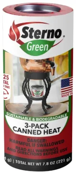 Sterno 20602 Cooking Fuel, 2.5 oz Can, 45 min Burn Time