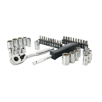 STANLEY STMT74860 Mechanics Tool Set, Chrome Vanadium Steel, Polished, Specifications: 1/4 in Drive