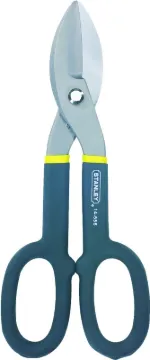 STANLEY FMHT73571/14-556 Tinner Snip, 10 in OAL, 2 in L Cut, Straight Cut, Alloy Steel Blade, Black/