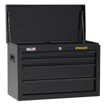 STANLEY STST22643BK Tool Chest, 3663 cu-in, 26 in OAW, 17-1/2 in OAH, 12 in OAD, Steel, Black, 4-Dra