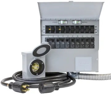 RELIANCE CONTROLS 310CRK Transfer Switch Kit, 1 -Phase, 30 A, 120/240 V, 10 -Circuit, Surface Mounti