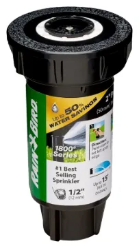 Rain Bird 1800 PRS 1802HDSPRS Pressure Regulating Pop-Up Sprinkler, 1/2 in Connection, FNPT, 2 in H