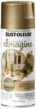 RUST-OLEUM Imagine 354080 Craft Spray Paint, Metallic, Champagne, 11 oz, Can