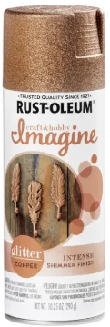 RUST-OLEUM Imagine 354074 Craft Spray Paint, Glitter, Copper, 10.25 oz, Can