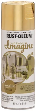 RUST-OLEUM Imagine 353723 Craft Spray Paint, Metallic, Brass, 11 oz, Can