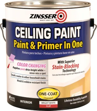 ZINSSER 260967 Ceiling Paint, Flat, Bright White, 1 gal, Can, Resists: Mildew, Mold, Water Base