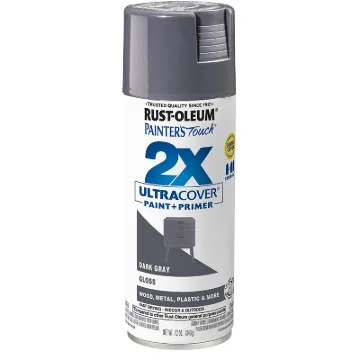 2X ULTRA COVER 249115 Acrylic Spray Paint, Gloss, Dark Gray, 12 oz, Can
