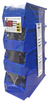 QUANTUM STORAGE SYSTEMS RQUS230BL Hang and Stack Bin, 30 lb Capacity, Polypropylene, Blue, 11 in L,