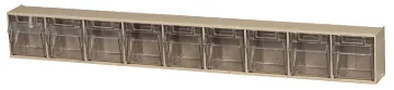 QUANTUM STORAGE SYSTEMS RQTB309IV Tip Out Bin, 2-1/2 in L, 23-5/8 in W, 3-1/8 in H, 9-Compartment, P