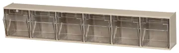 QUANTUM STORAGE SYSTEMS RQTB306IV Tip Out Bin, 3-5/8 in L, 23-5/8 in W, 4-1/2 in H, 6-Compartment, P