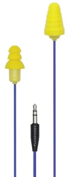 Plugfones Guardian PG-UY Earphones, 23/26 dB SPL, Blue/Yellow