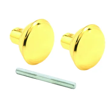 Prime-Line E 2297 Door Knob Set, 2-3/16 in Dia, Brass, Polished
