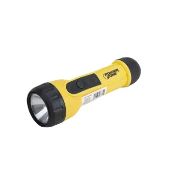 PowerZone JL-L0013L High-Impact Flashlight, D Battery, D Battery, Krypton Lamp, 13 Lumens, 50 m Beam