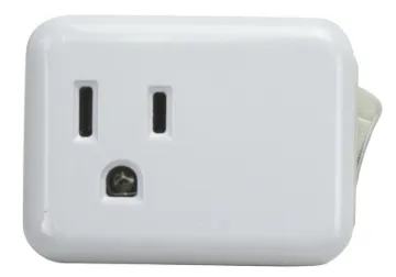PowerZone ORES001 Outlet Tap with On Off Switch, 1-Outlet, White
