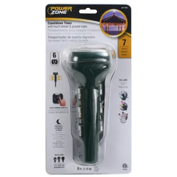 PowerZone ORCDTSTK6 Timer Touch and Ground Stake, 15 A, 125 V, 1875 W, 6-Outlet, 24 hrs Time Setting