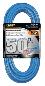 PowerZone ORCW511630 Extension Cord, 16 AWG Cable, 5-15P Grounded Plug, 5-15R Grounded Receptacle, 5