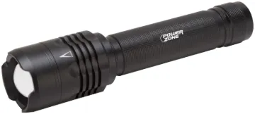 PowerZone 12139 Tactical Flashlight, AA Battery, LED Lamp, 2000 Lumens, 180 m Beam Distance, 8 hrs R