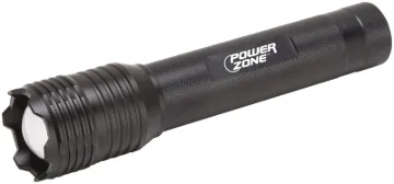 PowerZone 12106 Tactical Flashlight, AA Battery, LED Lamp, 1000 Lumens, 150 m Beam Distance, 12 hrs