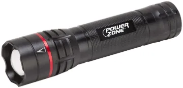 PowerZone 12098 Tactical Flashlight, AA Battery, LED Lamp, 700 Lumens, 150 m Beam Distance, 5 hrs Ru