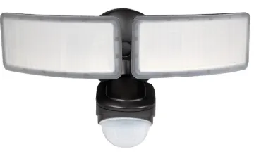 PowerZone O-OV-2200M-PB Security Light, 110/240 V, 24 W, 2-Lamp, LED Lamp, Daylight Light, 2400 Lume