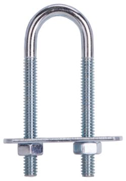 ProSource LR341 U-Bolt, 1/4 in Thread, 2 in L Thread, Steel, Zinc