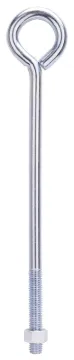 ProSource LR291 Eye Bolt, 12.4 mm Thread, Machine Thread, 3 in L Thread, 2-1/8 in Dia Eye, 461 lb Wo