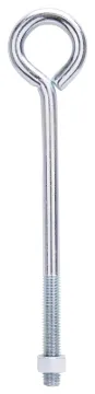 ProSource LR290 Eye Bolt, 13 mm Thread, Machine Thread, 3 in L Thread, 2-1/8 in Dia Eye, 633 lb Work