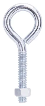 ProSource LR277 Eye Bolt, 7.8 mm Thread, Machine Thread, 1-3/4 in L Thread, 1-1/4 in Dia Eye, 220 lb