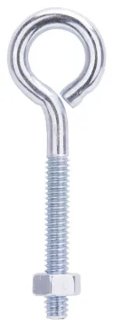 ProSource LR271 Eye Bolt, 1/4 in Thread, Machine Thread, 1-5/8 in L Thread, 31/32 in Dia Eye, 125 lb