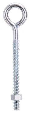 ProSource LR268 Eye Bolt, 4.7 mm Thread, Machine Thread, 2 in L Thread, 3/4 in Dia Eye, 79 lb Workin