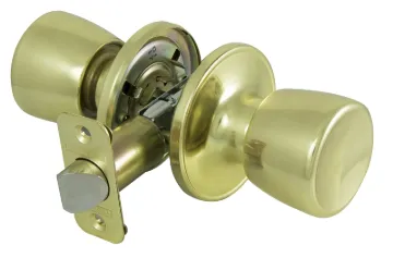 ProSource TS730BRA4V Lockset, Knob Handle, Metal, Polished Brass, 2-3/8 to 2-3/4 in Backset, 44 x 57