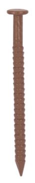 ProSource NTP-160-PS Panel Nail, 16D, 1 in L, Steel, Painted, Flat Head, Ring Shank, Brown