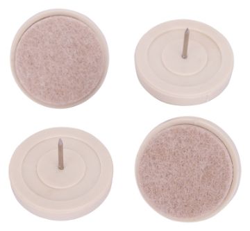 ProSource FE-S408-PS Furniture Glide, Felt Cloth, Gray/White, Gray/White, 1-1/2 x 1-1/2 x 1-1/8 in D