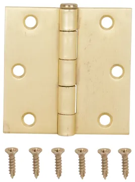 ProSource LR-707-PS Square Corner Door Hinge, Steel, Satin Bronze, Loose Pin, 180 deg Range of Motio