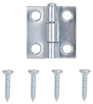 ProSource LR-052-PS Utility Hinge, Steel, Zinc, Removable Pin, 180 deg Range of Motion, Full Mortise