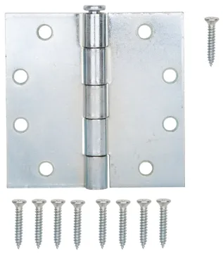 ProSource LR-064-PS Utility Hinge, Steel, Zinc, Removable Pin, 180 deg Range of Motion, Full Mortise