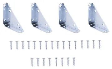 Prosource 22492ZCB-PS Corner Brace, 4 in L, 4 in W, 5/16 in H, Steel, Zinc-Plated, 2.5 mm Thick Mate