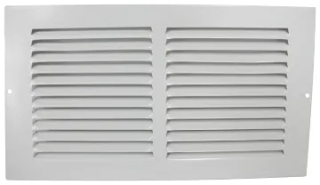 ProSource BBRA12X6 Baseboard Register, 13-3/4 in L, 7-3/4 in W, 50 deg Air Deflection, Steel, White