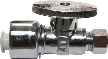 Plumb Pak PP2068POLFBG Stop Valve, 5/8 x 3/8 in Connection, Compression, 125 psi Pressure, Brass Bod