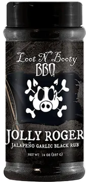 OLD WORLD SPICES & SEASONINGS OW88410 Jolly Roger Black Rub, Jalapeno Garlic Flavor, 14 oz