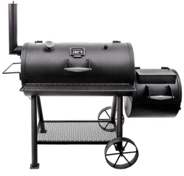 Oklahoma Joe's Highland 15202031 Offset Smoker, Charcoal, Porcelain, Black