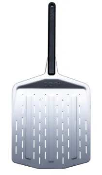 Ooni UU-P06401 Perforated Pizza Peel, Aluminum Blade, Black Handle, Dishwasher Safe: No