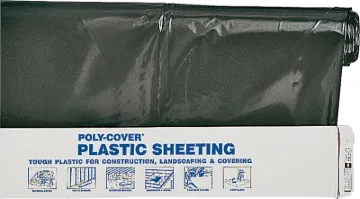 ORGILL POLY 4X10-B Poly Film, 100 ft L, 10 ft W, Black
