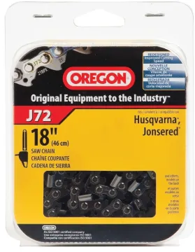 Oregon J72 Chainsaw Chain, 18 in L Bar, 0.058 Gauge, 0.325 in TPI/Pitch, 72-Link