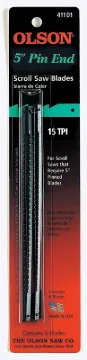 Olson SC41101 Scroll Saw Blade, Regular Teeth, 15 TPI, 0.07 in W, 5 in L