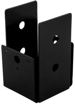 National Hardware Indio 1220VP N800-219 Post Base, 4 x 4 in Post, Plastic/Steel, Black, Storm Shine