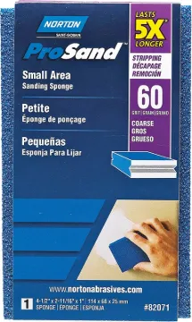 NORTON ProSand 82071 Sanding Sponge, 4-1/2 in L, 2-11/16 in W, 60 Grit, Coarse, Aluminum Oxide Abras