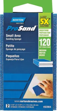 NORTON ProSand 82064 Sanding Sponge, 4-1/2 in L, 2-11/16 in W, 120 Grit, Coarse, Aluminum Oxide Abra