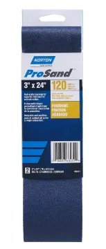 NORTON ProSand R811/R816/R831 07660768231 Portable Abrasive Belt, 3 in W, 24 in L, 120 Grit, Medium